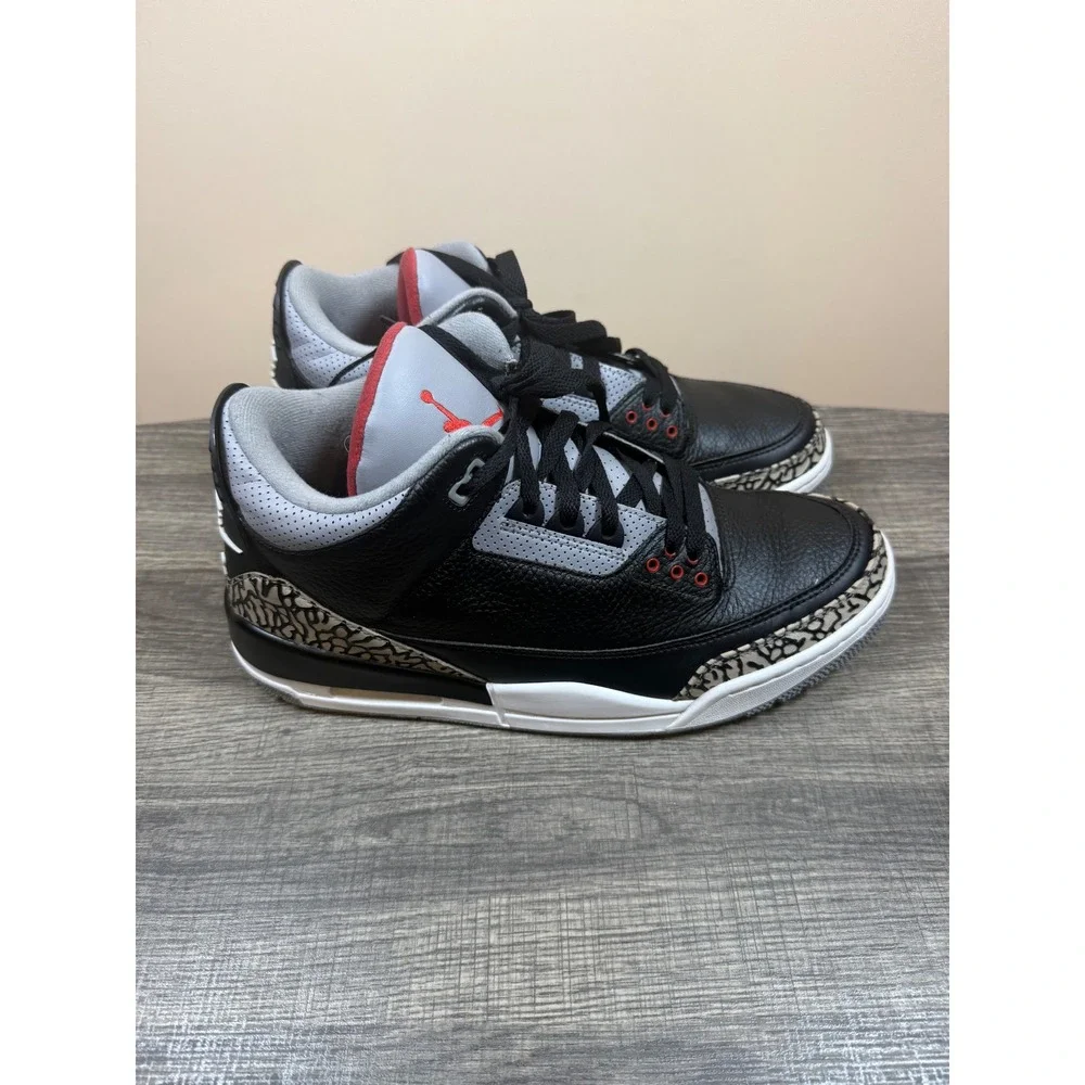 Jordan 3 Retro Black Cement 2018 Mens Size 12 Black Fire Red 854262-001 Nike Air